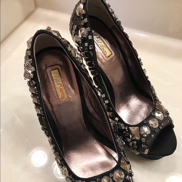 Black Studded Platform Heels - Picture 4 of 6